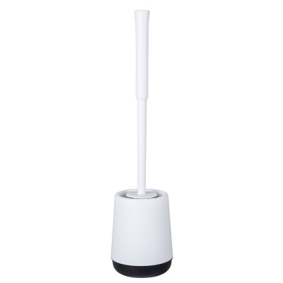 White Black household durable round plastic wall mounted and stand silicon toilet brush with holder