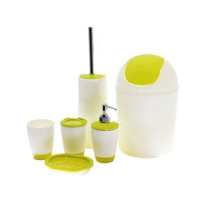 Orange Cheap Promotional Toilet Sanitary Gift Set Hotel 6pcs Bathroom Set